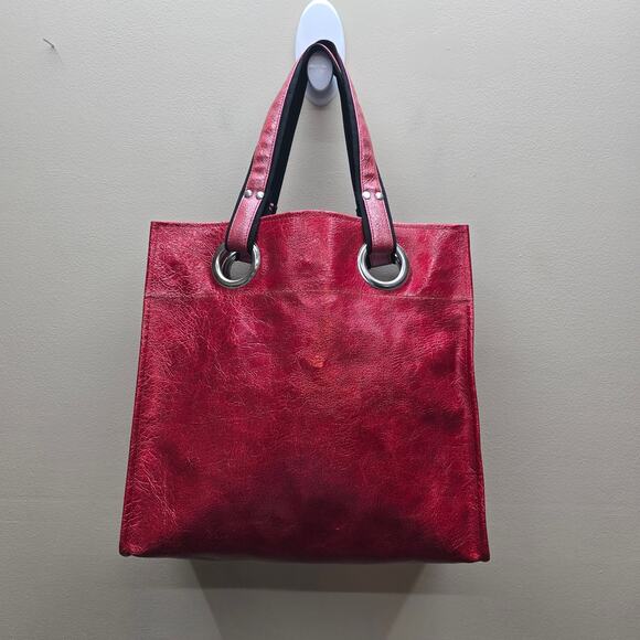 Kate Landry Large Vegan Leather Large Tote Shopper Everyday Shoulder Bag Red - Picture 1 of 10